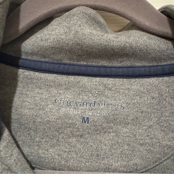 Vineyard Vines Saltwater Gray Quarter Zip Pullover Mens Medium Pima Cotton - Picture 4 of 8